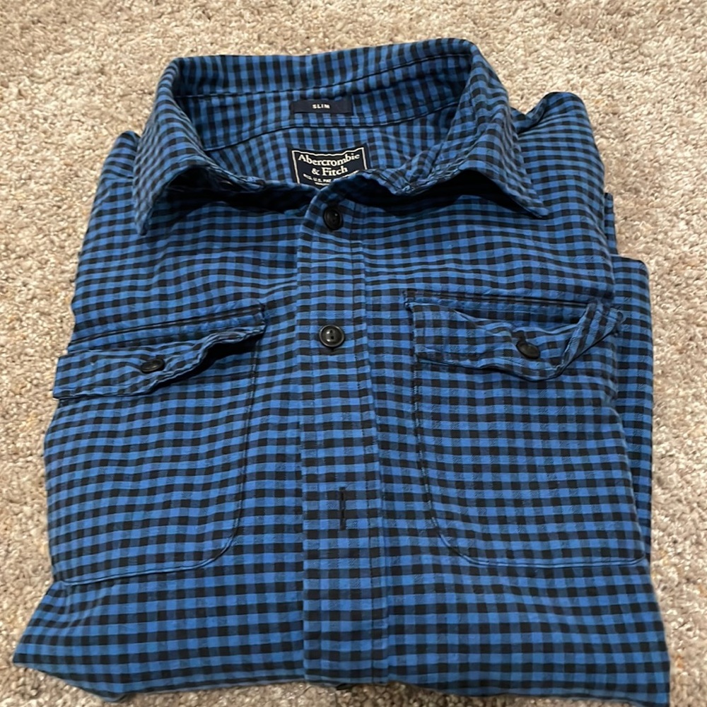 Abercrombie & Fitch Mens Small button down long sleeve shirt slim fit - Picture 1 of 6